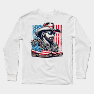 Toby Keith Hat And Shoes With Patriotic Accents Long Sleeve T-Shirt